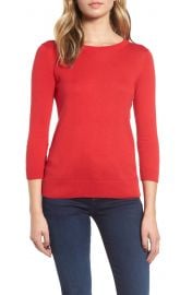 1901 Back Button Crewneck Sweater  Regular  amp  Petite    Nordstrom at Nordstrom